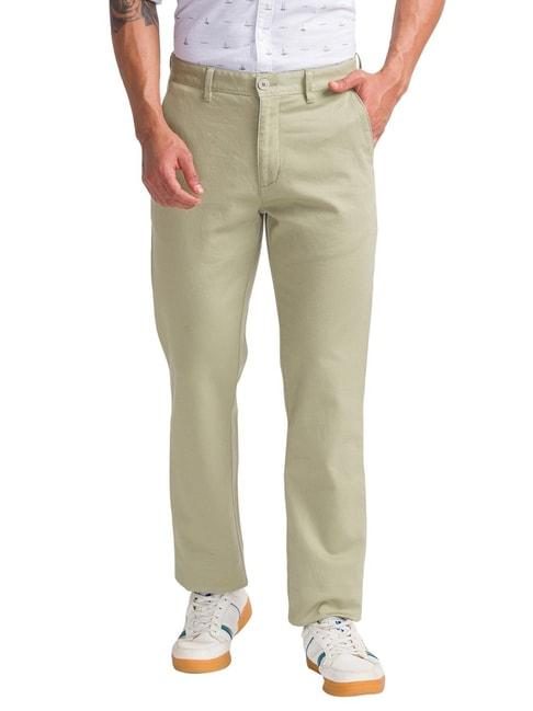 parx medium green slim fit trousers