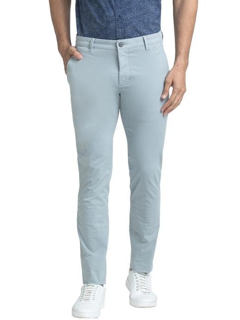parx medium grey super slim fit trousers