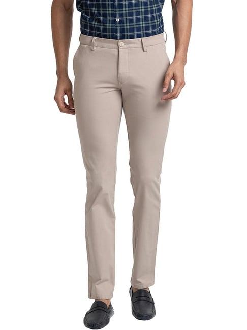 parx medium khaki super slim fit trousers