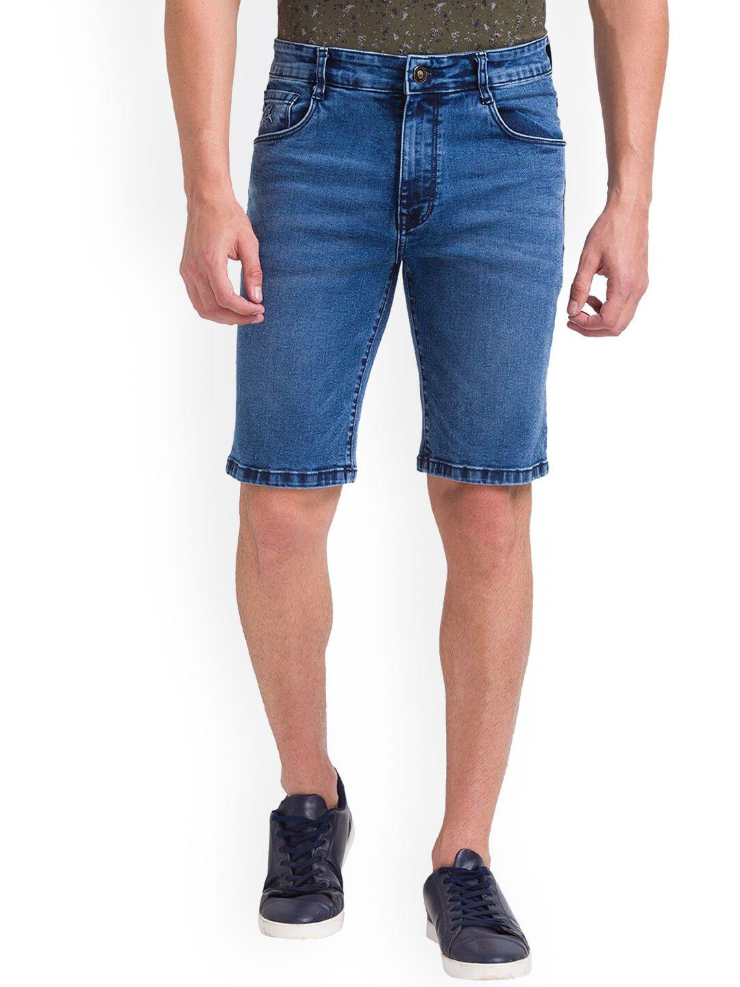 parx men blue denim shorts