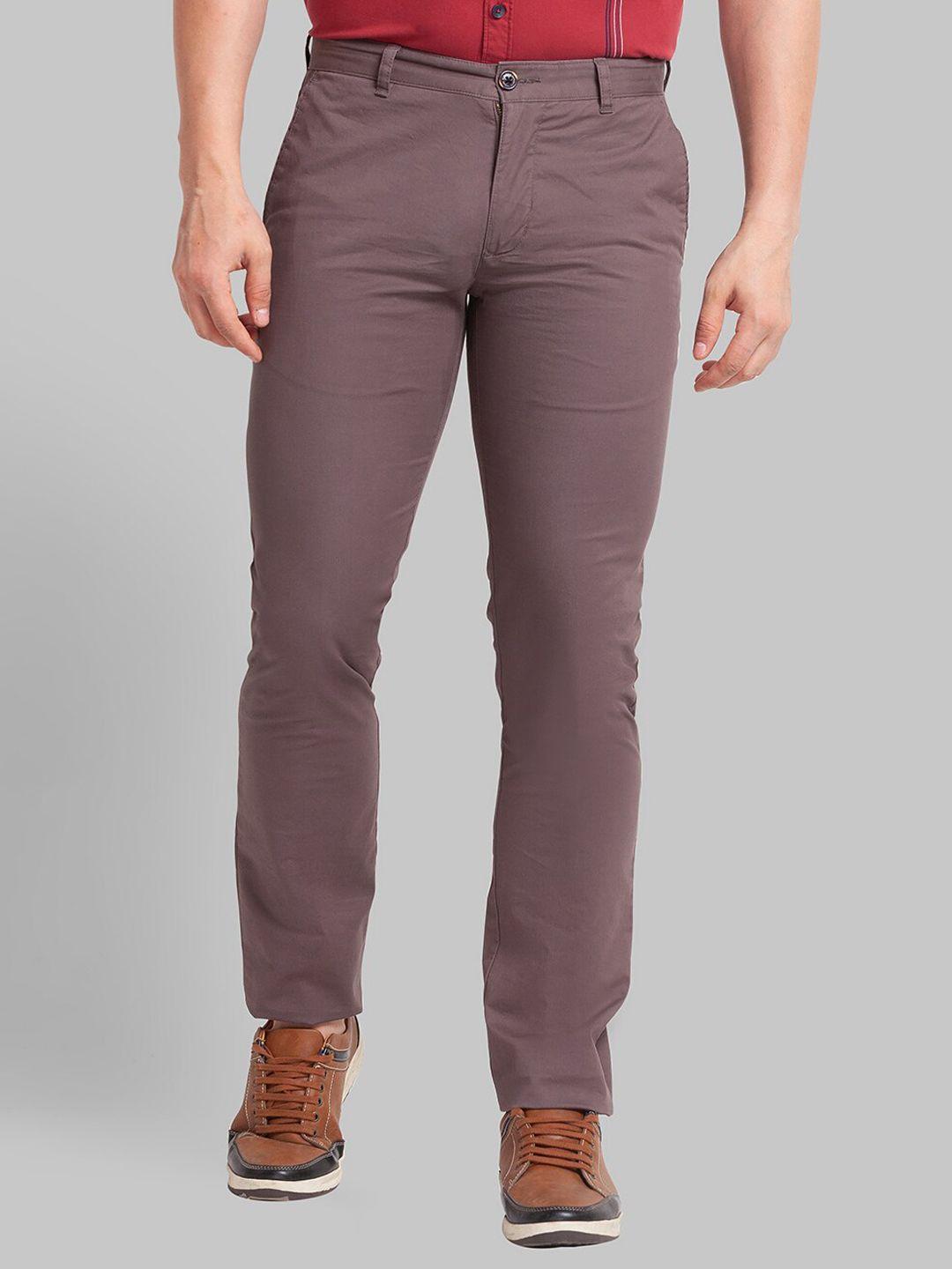 parx men brown tapered fit trousers