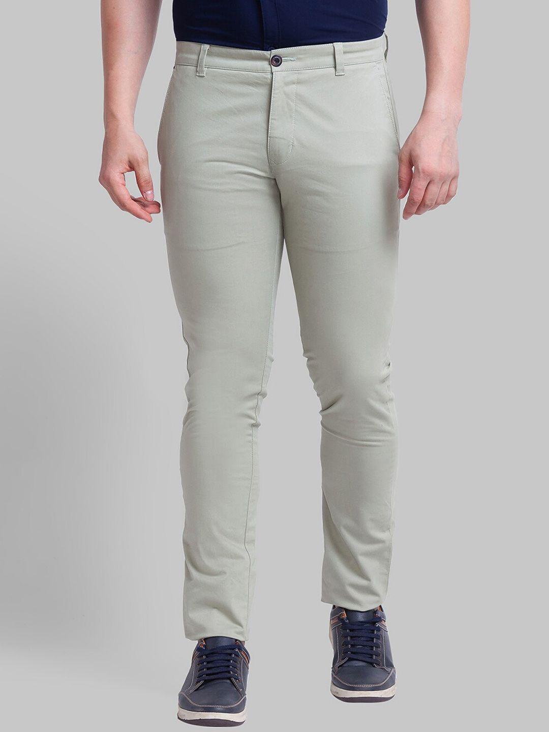 parx men green tapered fit trousers