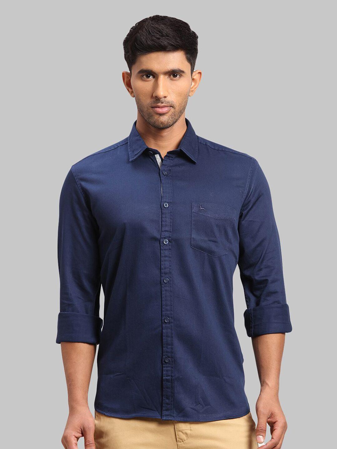 parx men slim fit cotton casual shirt