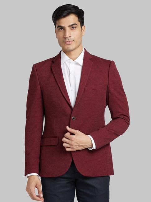 parx red regular fit heathered blazer