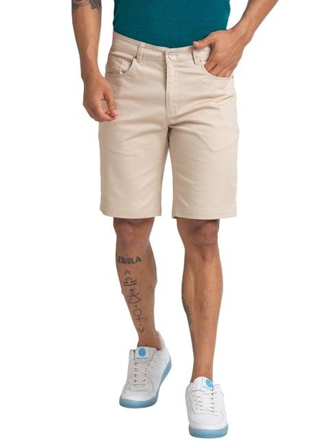 parx beige regular fit shorts