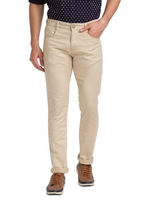 parx beige slim fit jeans