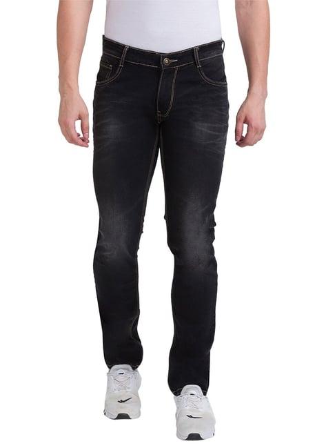 parx black tapered fit lightly washed jeans