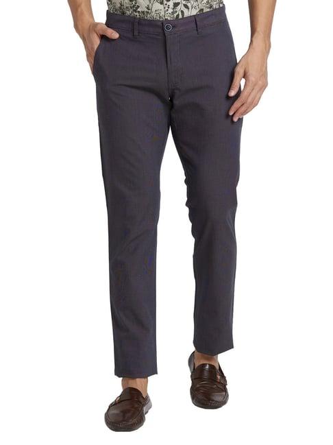 parx black tapered fit texture trousers