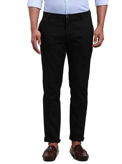 parx black tapered fit trousers