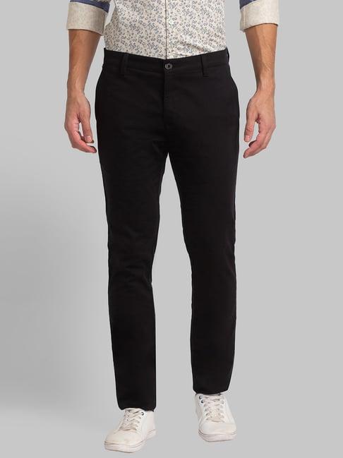 parx black tapered fit trousers