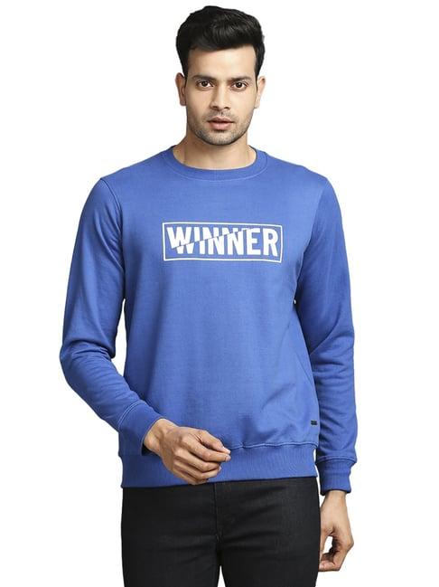 parx blue regular fit printed sweatshirts