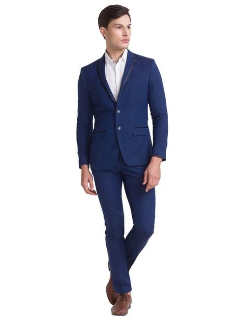 parx blue regular fit two piece suit