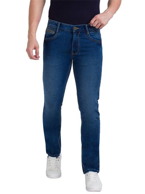 parx blue tailored fit lightly washed jeans