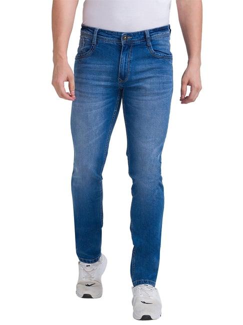 parx blue tapered fit lightly washed jeans