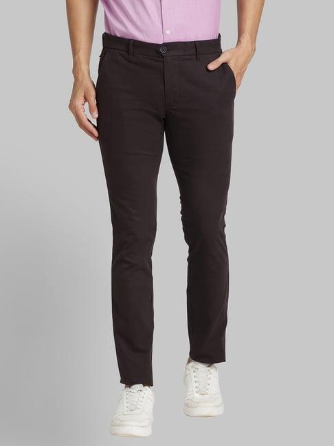 parx brown super slim fit trousers