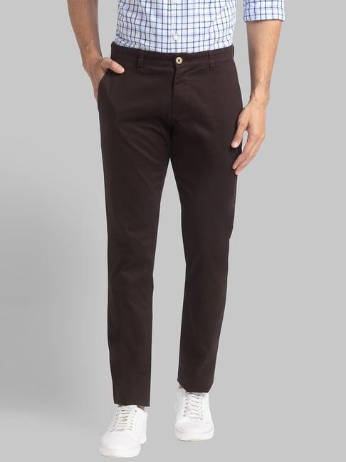 parx brown tapered fit trousers