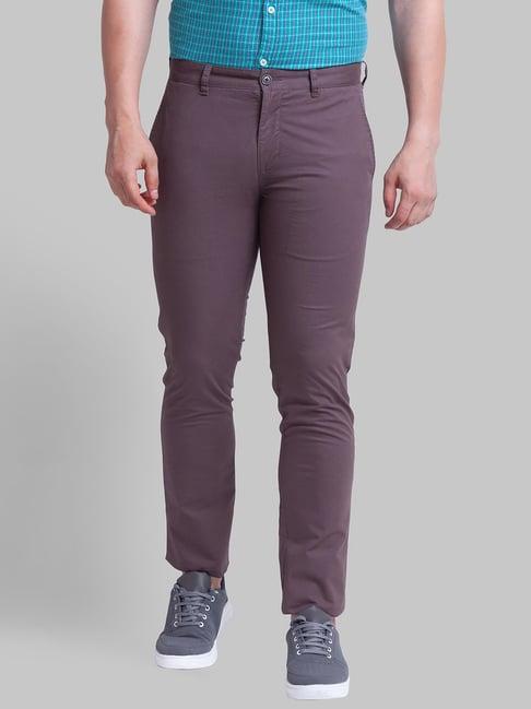 parx brown tapered fit trousers