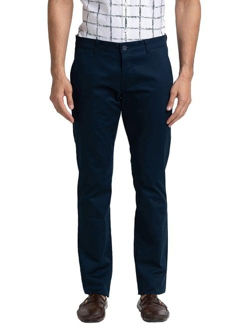 parx dark blue tapered fit trousers