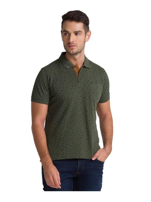 parx dark green printed polo t-shirt