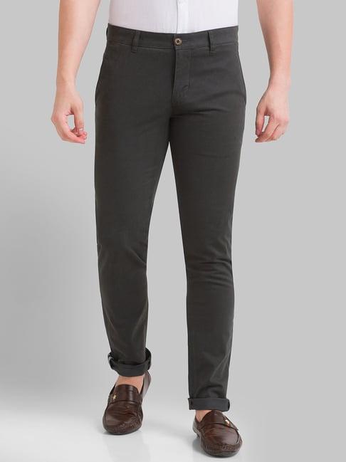 parx dark grey skinny fit flat front trousers