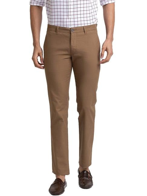 parx dark khaki tapered fit trousers