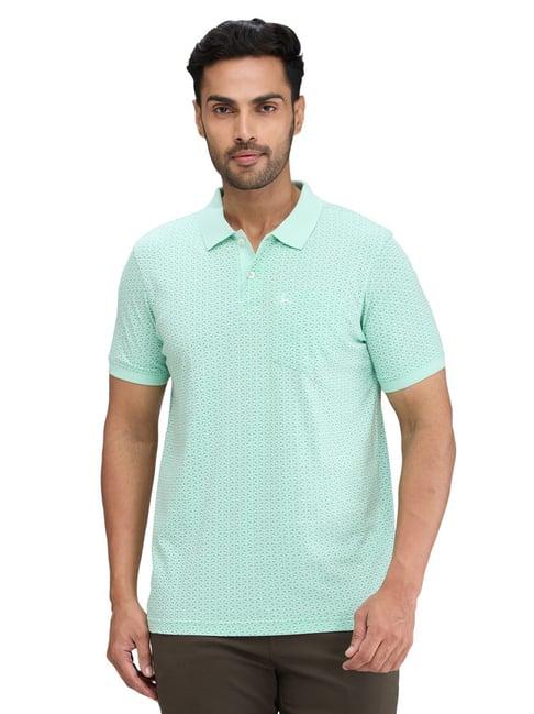 parx green regular fit printed polo t-shirt