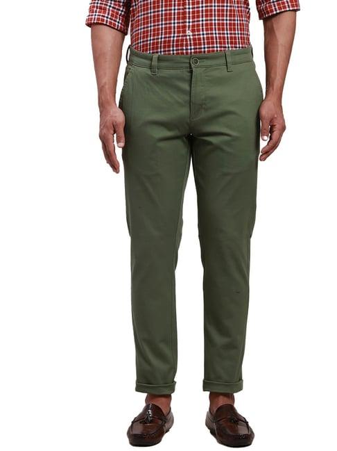 parx green tapered fit trousers