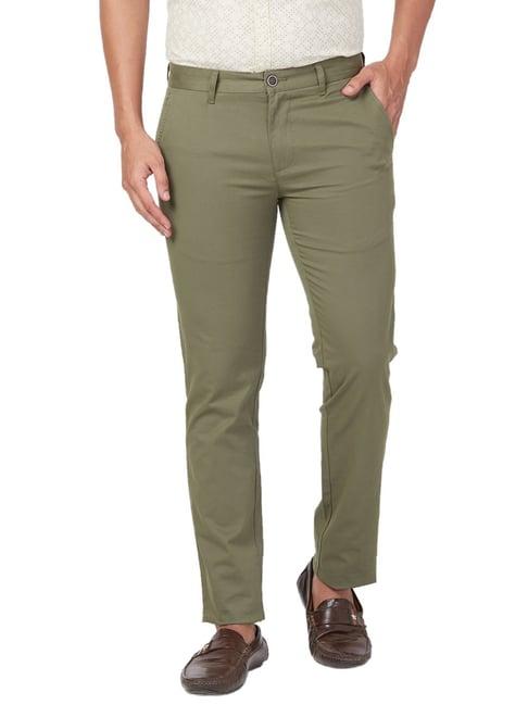 parx green tapered fit trousers