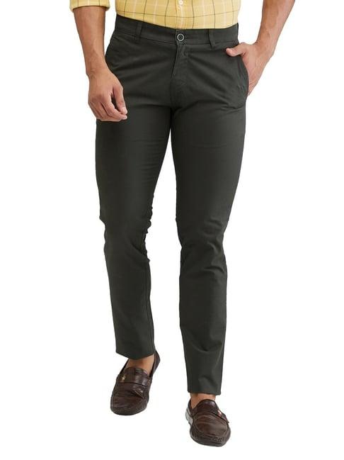 parx green tapered fit trousers