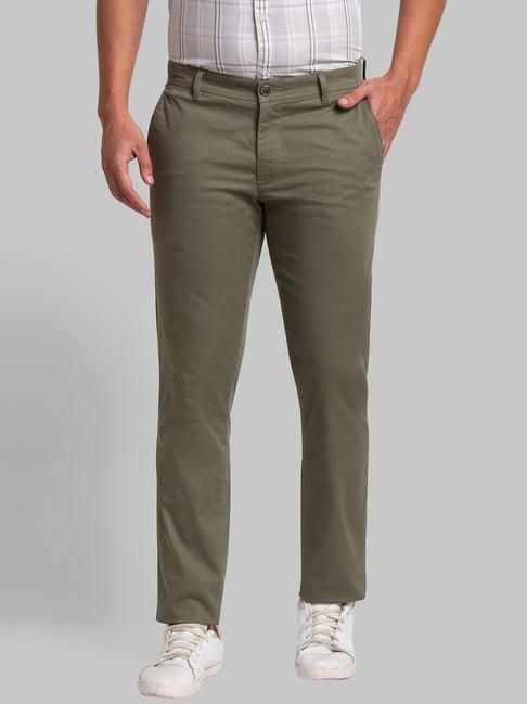 parx green tapered fit trousers