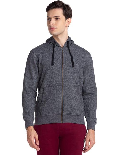 parx grey regular fit hooded sweatshirts
