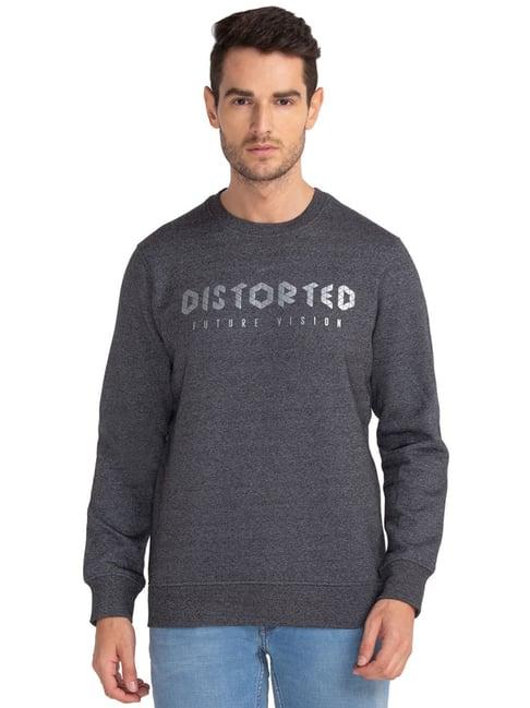 parx grey regular fit printed sweatshirt