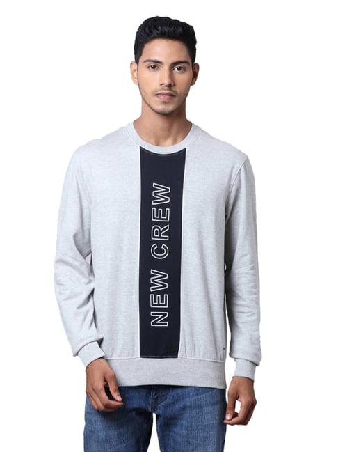 parx grey regular fit printed sweatshirt