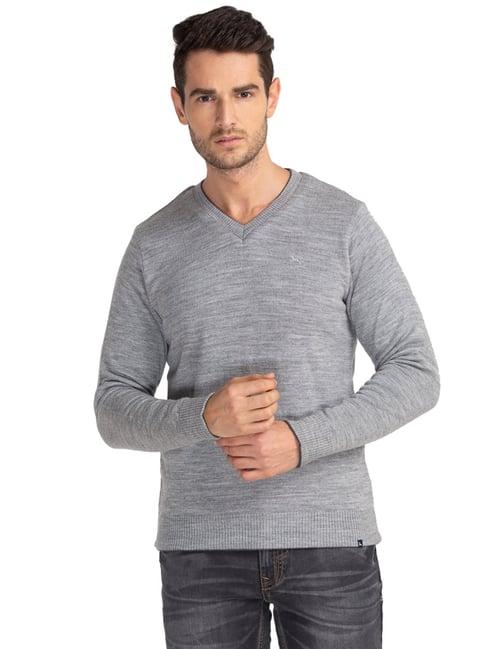 parx grey regular fit sweaters