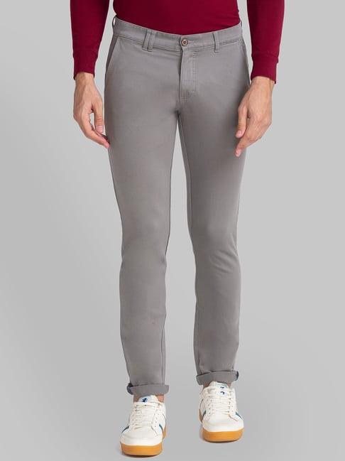 parx grey skinny fit flat front trousers