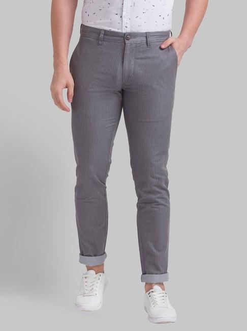 parx grey skinny fit flat front trousers