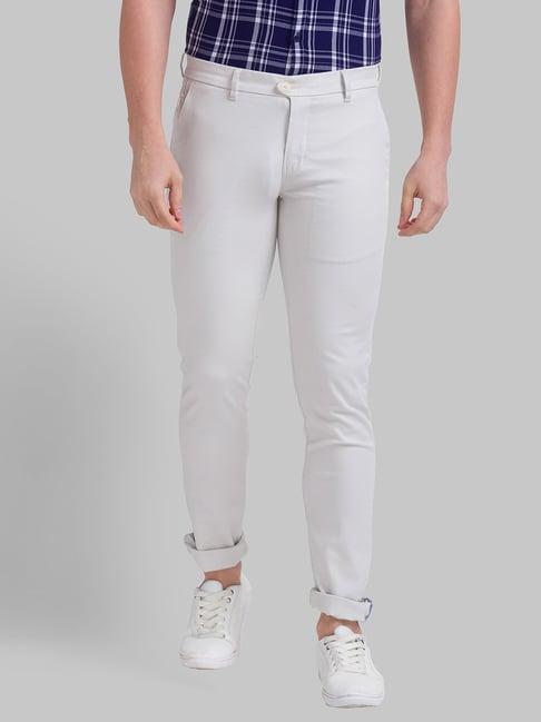 parx grey super slim fit trousers