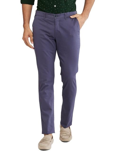 parx grey tapered fit printed trousers