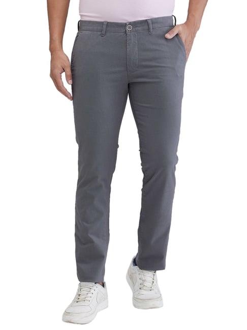 parx grey tapered fit texture trousers