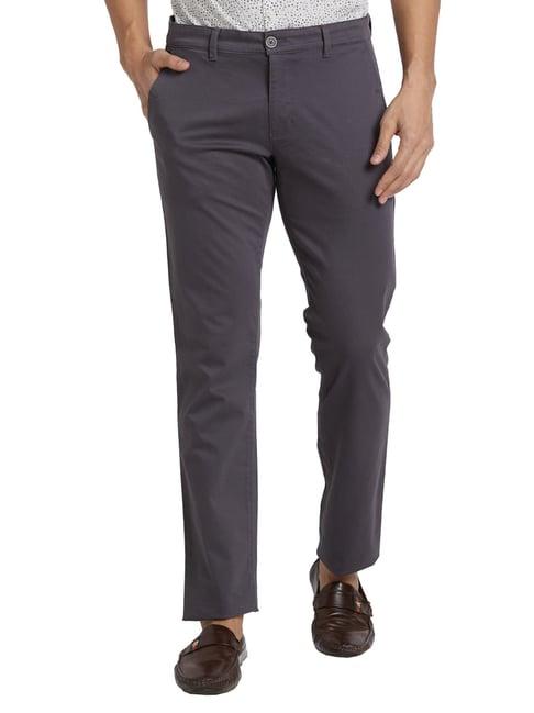 parx grey tapered fit trousers