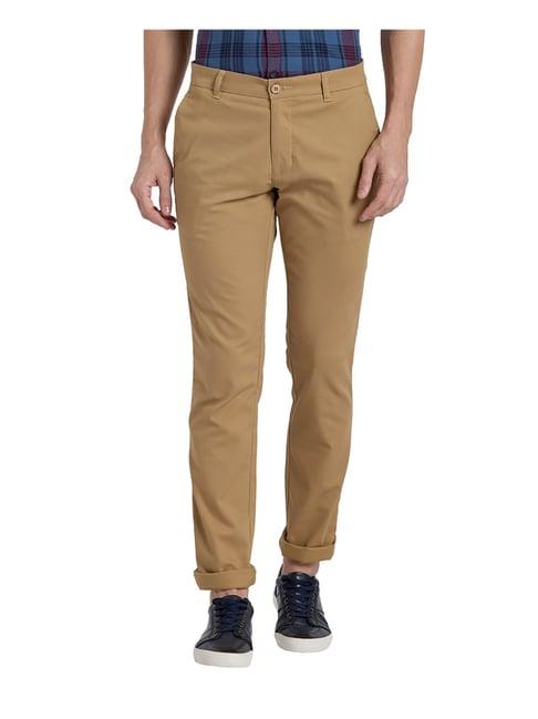 parx khaki mid rise trousers