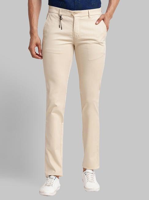 parx khaki super slim fit trousers