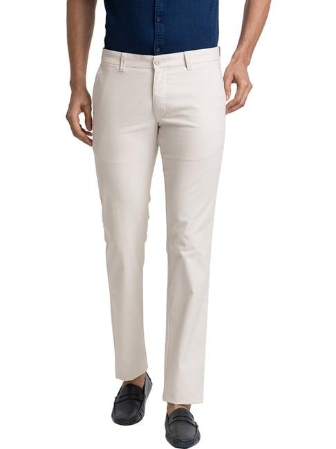 parx light fawn tapered fit trousers
