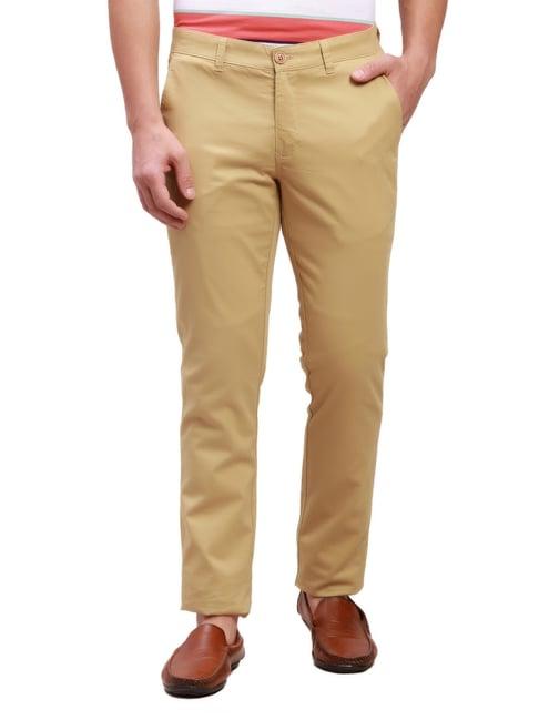 parx light khaki super slim fit trousers