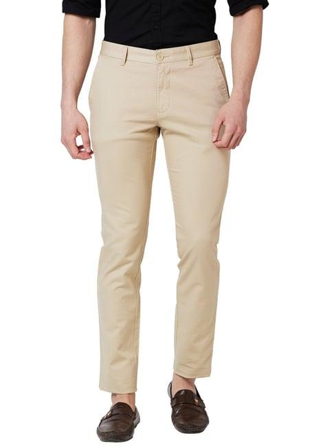 parx light khaki tapered fit trousers