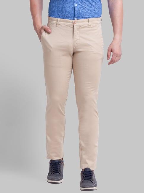 parx light khaki tapered fit trousers