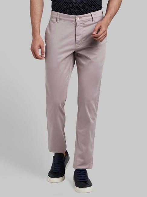 parx light purple super slim fit flat front trousers