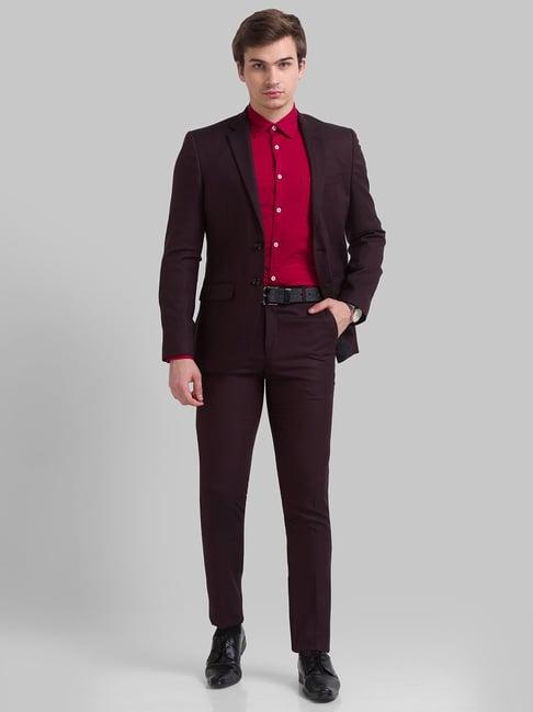 parx maroon  regular fit  two piece suits
