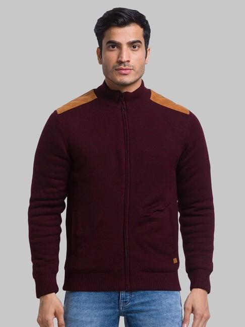 parx maroon regular fit sweater