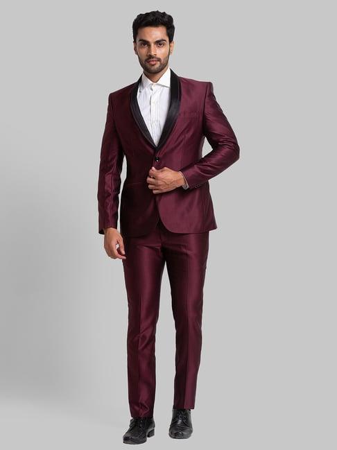 parx maroon regular fit two piece suit